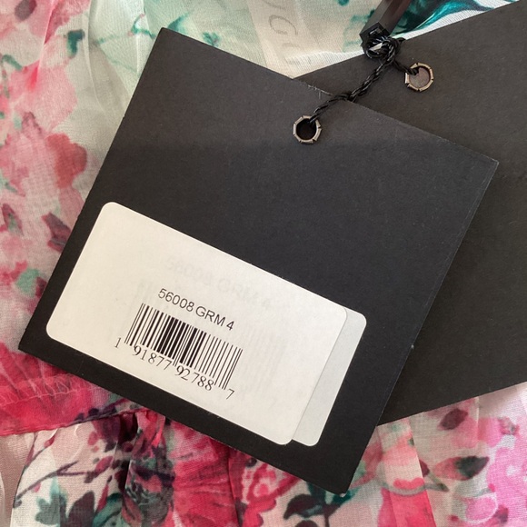 Mac Duggal Long-Sleeve Ruffled Floral Chiffon🦋Tiered Mini Dress - Picture 11 of 16